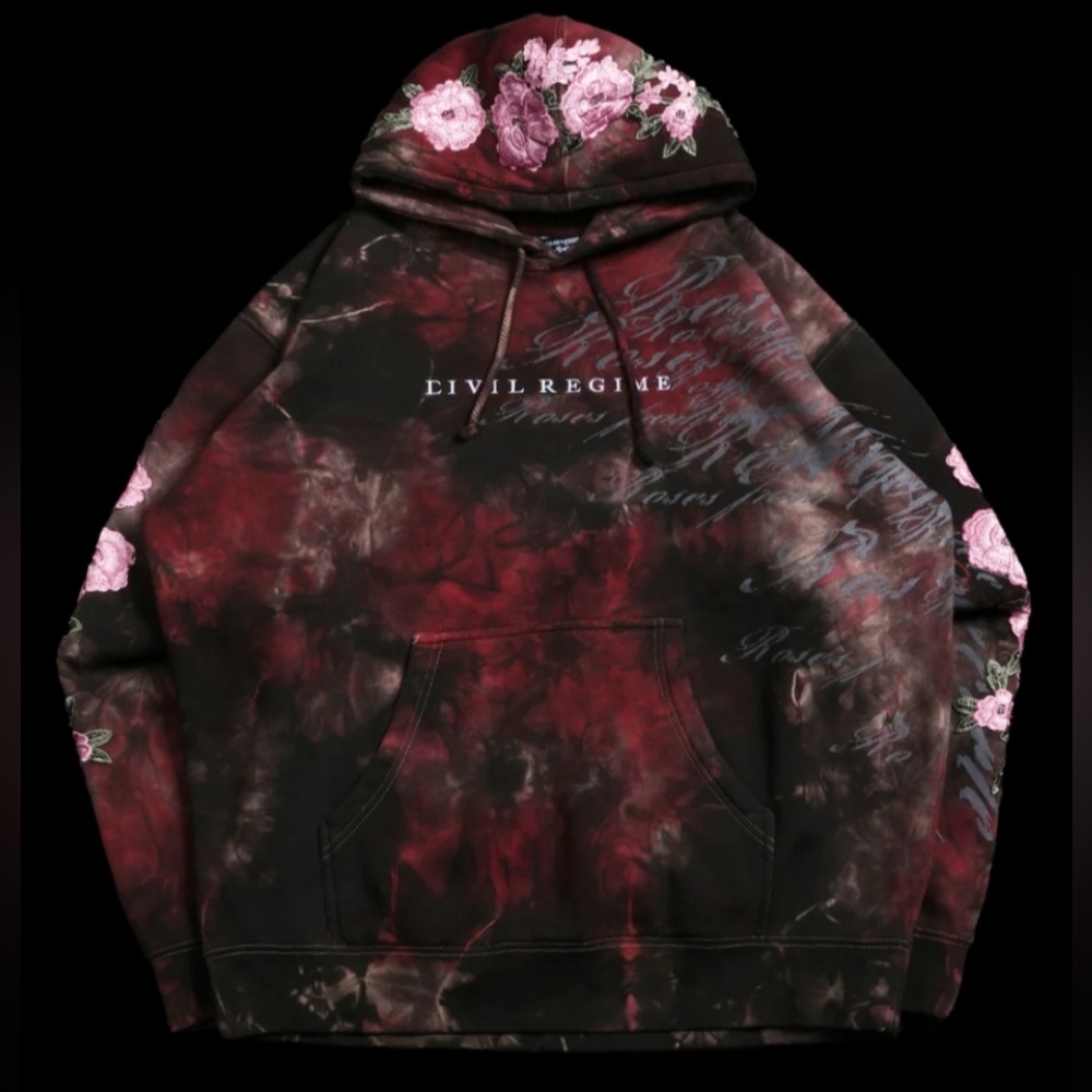 Civil Regime "Baroque" Marble Roses Hoodie